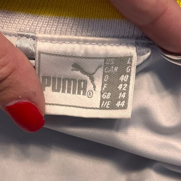 VTG Y2K Puma Women’s Silver Nylon Baseball Bomber Jacket Large - Picture 9 of 16